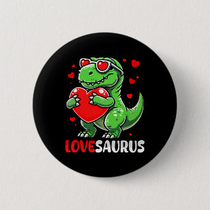 Bóton Redondo 5.08cm Amor Saurus T-rex Fofo Corações de Corações Dia do