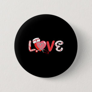 Bóton Redondo 5.08cm Amor Stethoscope Enfermeira Dia de os namorados de