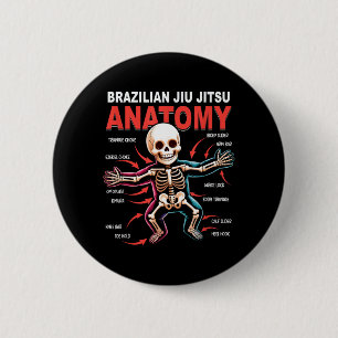 Bóton Redondo 5.08cm Anatomia do Jiu Jitsu Brasileiro Esqueleto Movimen