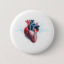 Bóton Redondo 5.08cm Anatomical Heart – Artistic Medical Illustration 