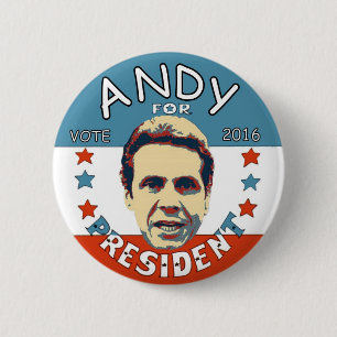 Bóton Redondo 5.08cm Andrew Cuomo para o presidente 2016