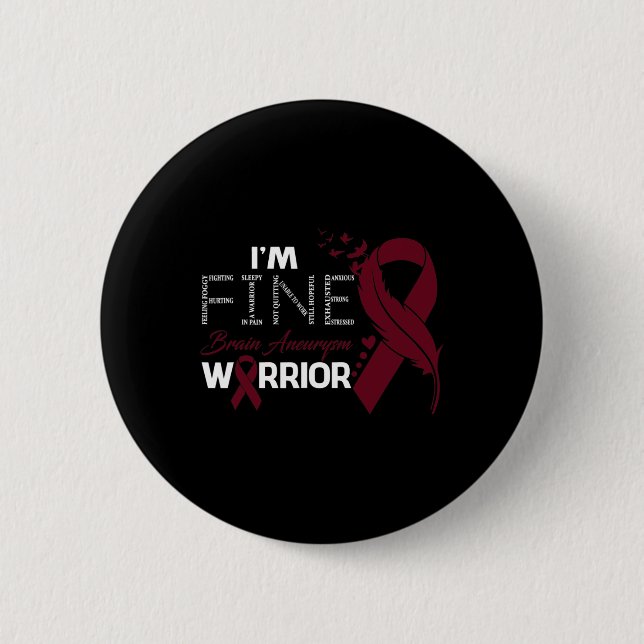 Bóton Redondo 5.08cm Aneurysm Warrior, sou Fine Feather (Frente)
