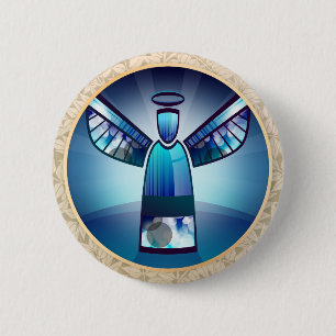 Bóton Redondo 5.08cm Angel: Botão Blue Angel Pinback