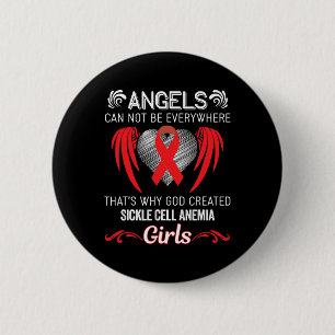 Bóton Redondo 5.08cm Angel Girl - Defensor da Consciência da Anemia das