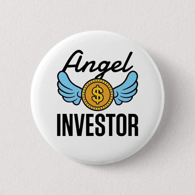 Bóton Redondo 5.08cm Angel Investor Invest Start Business (Frente)