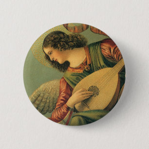 Bóton Redondo 5.08cm Angel Musiciano, Melozzo da Forli, Arte Renascenti