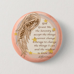 Bóton Redondo 5.08cm Angel Serenity Prayer