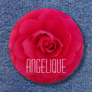 Bóton Redondo 5.08cm Angelique num Camellia Rosa