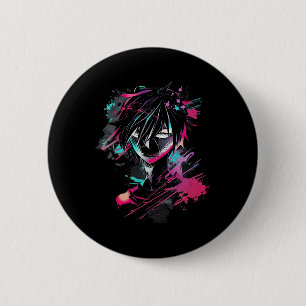 Bóton Redondo 5.08cm Animação de Ilustração de Abstrato do Anime Manga