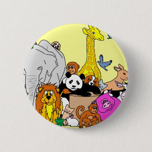 Bóton Redondo 5.08cm Animais Felizes