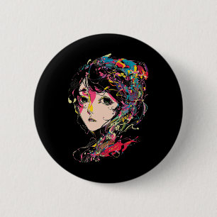 Bóton Redondo 5.08cm Anime de Ilustração Colorida do Anime Manga Motif 