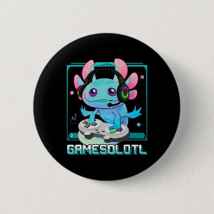 Bóton Redondo 5.08cm Anime-Gótico do Jogador de Vídeo Axolotl Kawaii Pa