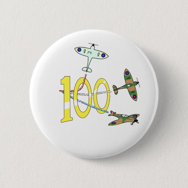 Bóton Redondo 5.08cm Aniversário de 100 anos dos Spitfires (Frente)