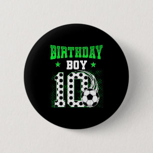 Bóton Redondo 5.08cm Aniversário de 10 anos engraçado tema de futebol m