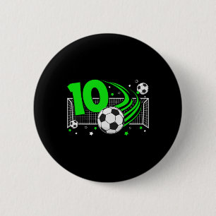 Bóton Redondo 5.08cm Aniversário de 10 anos Futebol Jogador de Futebol