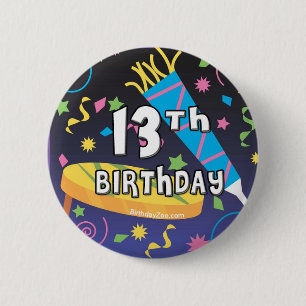 Bóton Redondo 5.08cm Aniversário de 13 anos