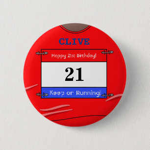 Bóton Redondo 5.08cm aniversário de 21 anos Crachá para um Runner (Re