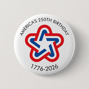 Bóton Redondo 5.08cm Aniversário de 250 anos da América 1776-2026 Verme