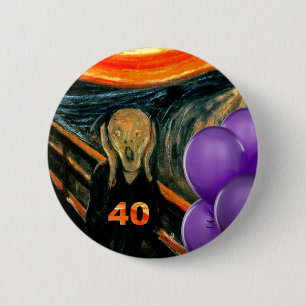 Bóton Redondo 5.08cm Aniversário de 40 anos engraçado