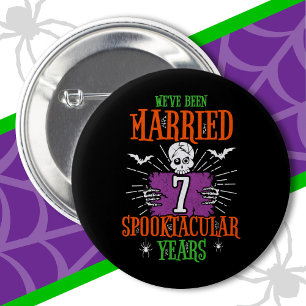 Bóton Redondo 5.08cm Aniversário de 7 anos de casamento Halloween Spook