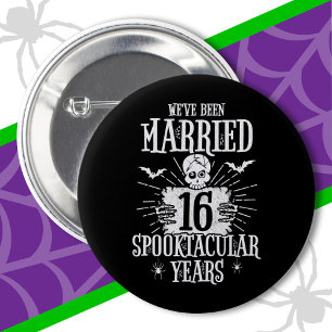 Bóton Redondo 5.08cm Aniversário de Casamento 16 do Spooktacular do Hal