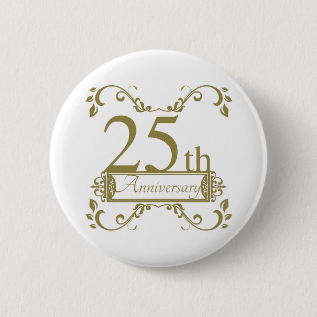 Bóton Redondo 5.08cm Aniversário de Casamento de 25 (Frente)