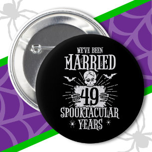 Bóton Redondo 5.08cm Aniversário de Casamento do Dia 49 de Spooktacular