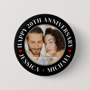 Bóton Redondo 5.08cm Aniversário de Casamento Foto Personalizada