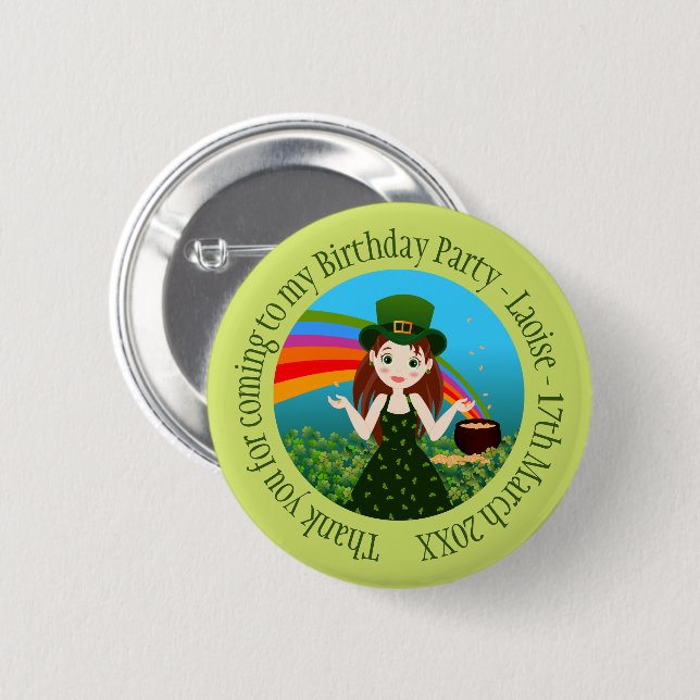 Bóton Redondo 5.08cm Aniversário de Saint Patrick Obrigado (Frente & Verso)