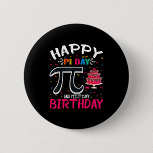 Bóton Redondo 5.08cm Aniversário do Dia do Pi Amante da Matemática Feli