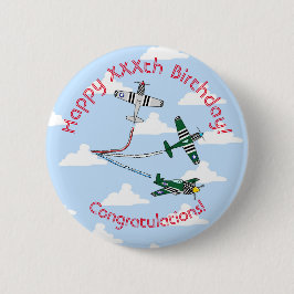 Bóton Redondo 5.08cm Aniversário do Mustang (Céu Azul) Emblema