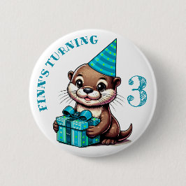 Bóton Redondo 5.08cm Aniversário, Garoto Otter Pensava Que O Aniversári
