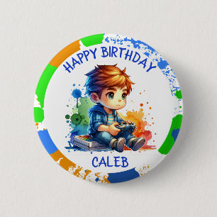 Bóton Redondo 5.08cm Aniversário Personalizado dos Jogos do Feliz Anive
