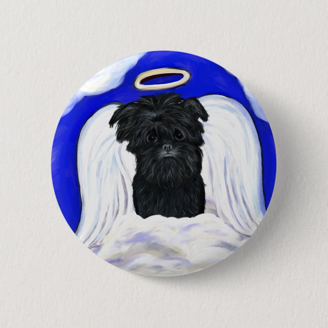 Bóton Redondo 5.08cm Anjo Affenpinscher (Frente)