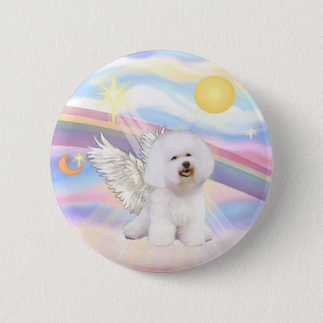Bóton Redondo 5.08cm Anjo Bichon Frise (Frente)