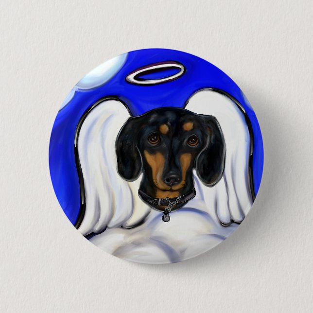 Bóton Redondo 5.08cm Anjo Dachshund (Frente)