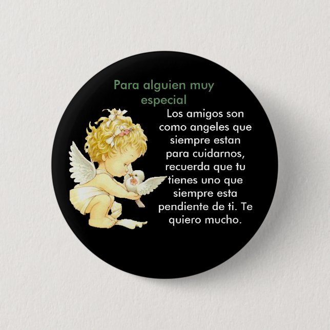 Bóton Redondo 5.08cm Anjo de amistad (Frente)