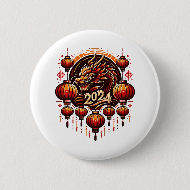Bóton Redondo 5.08cm ano novo chinês 2024 (Frente)