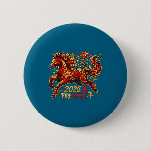 Bóton Redondo 5.08cm Ano Novo Chinês do Cavalo 2026 Cavalo de Fogo Chin