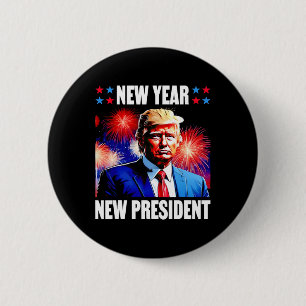 Bóton Redondo 5.08cm Ano Novo Presidente Trump 2024