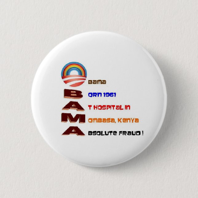 Bóton Redondo 5.08cm Anti coleções de Obama (Frente)