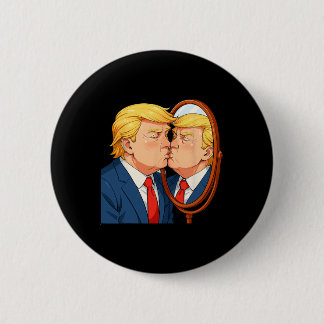 Bóton Redondo 5.08cm Anti-donald Trump Kissing Mirror - Narcissism Sati