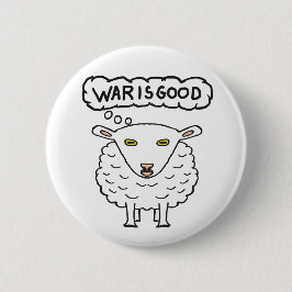 Bóton Redondo 5.08cm Anti-Guerra - A Guerra é o Bom Ovelha