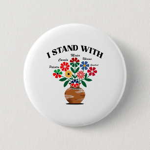 Bóton Redondo 5.08cm Anti Trump Eu Apoio O Canadá México Gronelândia Re