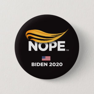 Bóton Redondo 5.08cm Anti-Trump, Trump Nope, Biden 2020