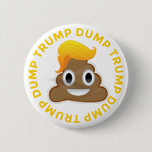 Bóton Redondo 5.08cm Anti-Trunfo Donald Poo Donal do #DumpTrump do