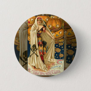 Bóton Redondo 5.08cm Antiquado Halloween Jack O Lanterna