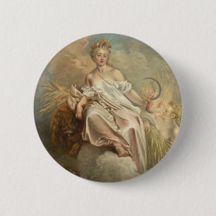 Bóton Redondo 5.08cm Antoine Watteau Ceres (Verão) c1717-1718