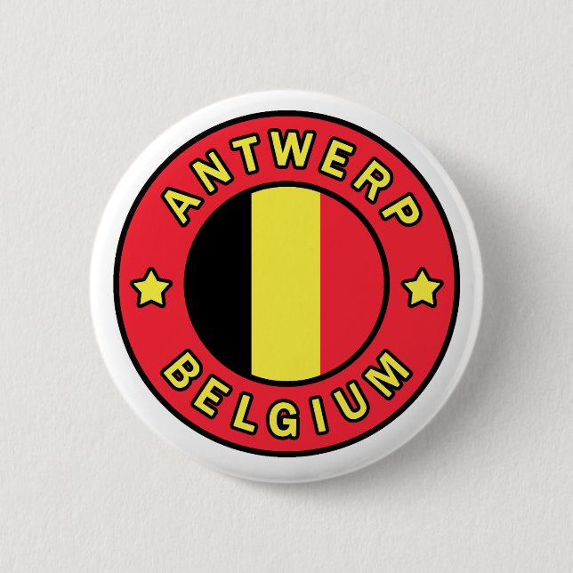 Bóton Redondo 5.08cm Antuérpia Bélgica (Frente)