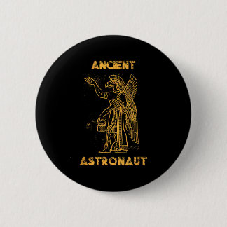 Bóton Redondo 5.08cm Anunnaki Astronauta Antigo Teórico da Alienígena S